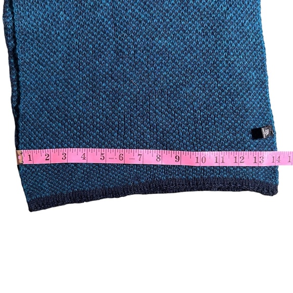 Italian 100% Wool Unisex Scarf in Turquoise Blue + Black - Picture 8 of 10